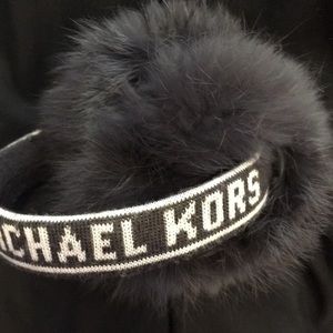 MICHAEL KORS Logo Fur Earmuffs NEW
